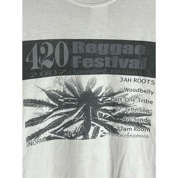Vintage Y2K 420 Reggae Festival 2007 Jah Roots Tee - Picture 2 of 5